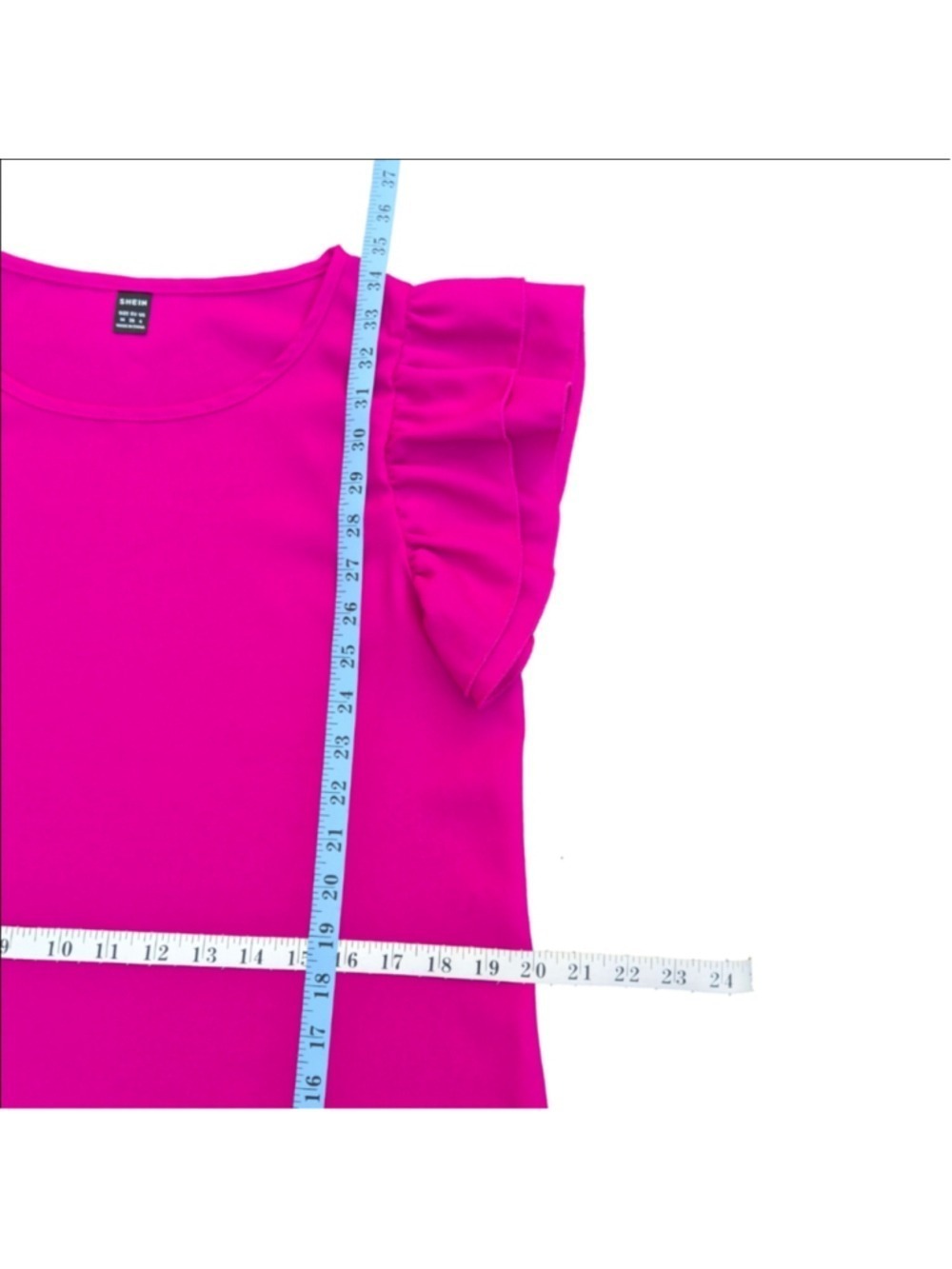 Women's SHEIN Fuchsia Ruffle Sleeve Mini Dress Size 6 - Picture 9 of 9